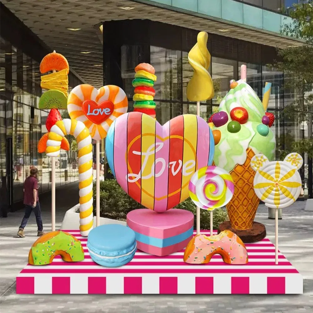 Home Decoration Candy Lollipop Figure for Window Display Rental Props