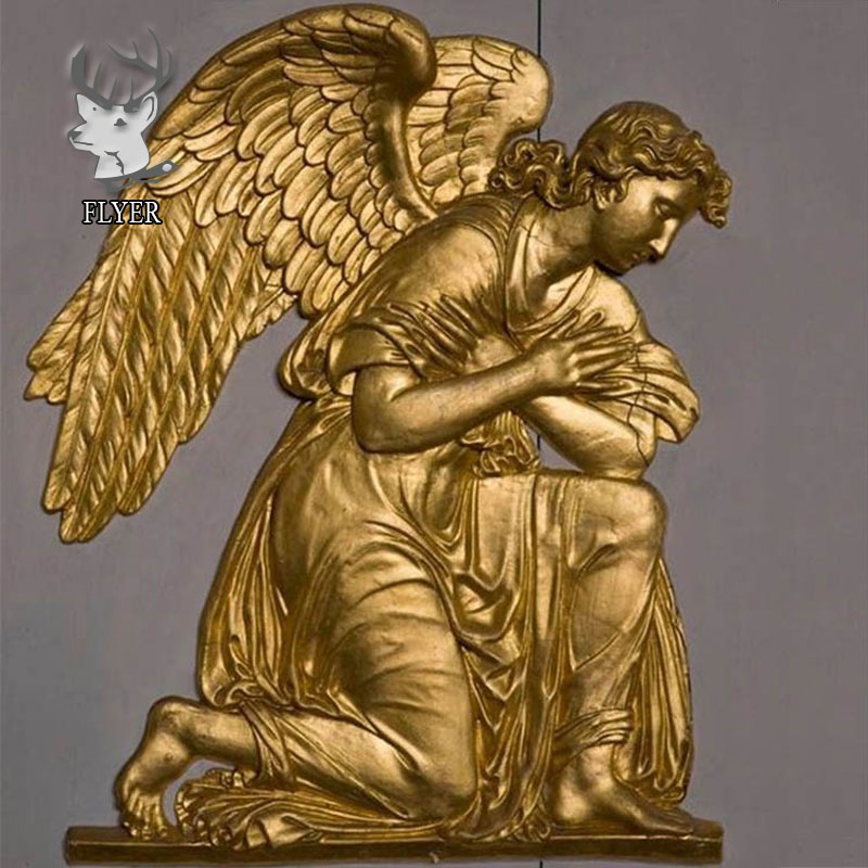 Life Size Outdoor Garden Decoration Religious Bronze Sculpture Relief Western Style Angel Relief Sculpture