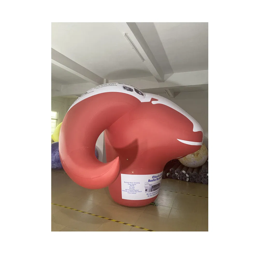Boyi Portable Advertising Decoration Red Inflatable RAM Sheep Statue