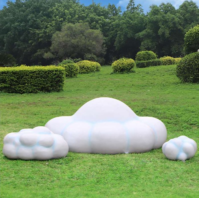 Cloud Shape Swing, Instagrammable FRP Photo Prop for Garden, Park Decor