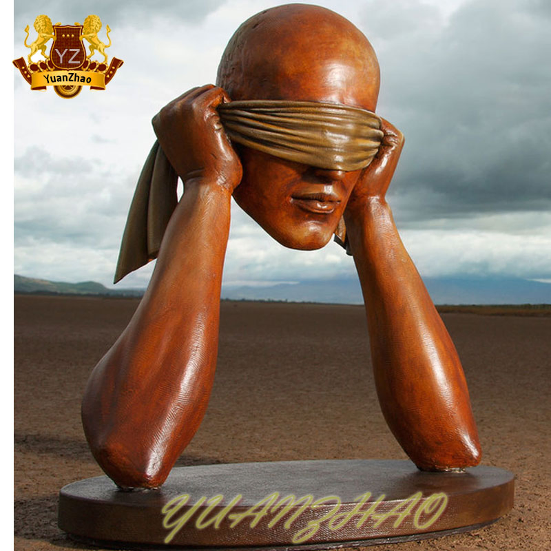 Outdoor Garden Decoration Custom Cast Large Size Bronze Modern Abstract Face Art Sculpture Big Face Statue