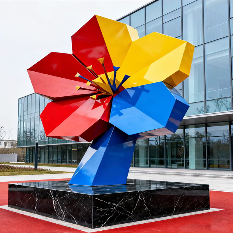 304 Stainless Steel Urban Landmark Sculpture, Large-Scale Abstract Art Sculpture for Squares