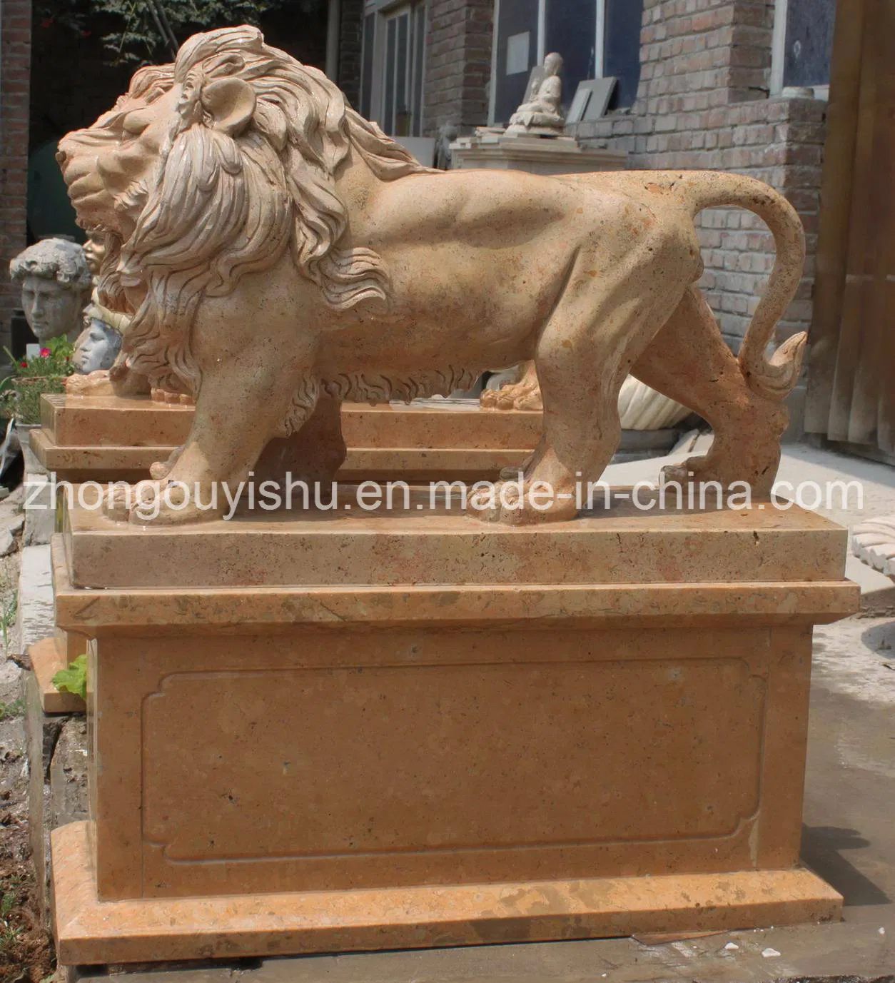 Garden Decorative Marble Lion Animal Sculpture