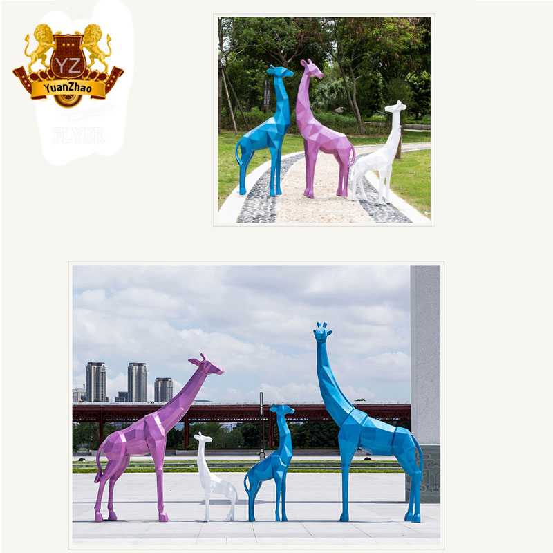 Hot Sale Cheap Event Paty Animal Sculpture Modern Resin Geometric Giraffe Statue