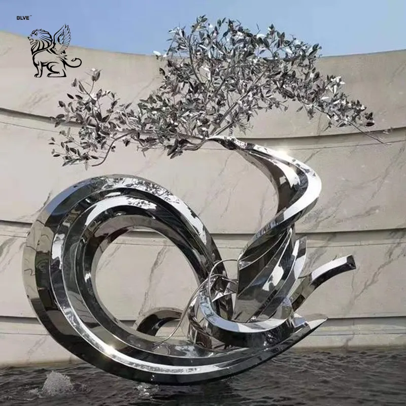 Modern Abstract Stainless Steel Sculpture