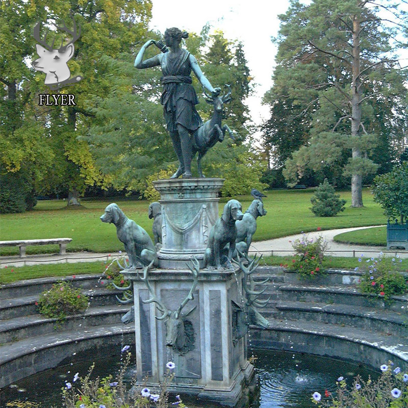 Outdoor Park Garden Casting Copper Brass Bronze Life Size Diana Archer Sculpture for Sale