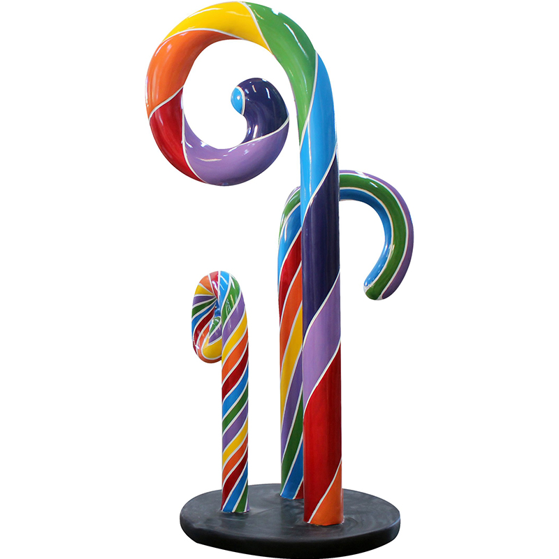 Fiberglass Candy Sculpture Lollipop Statues for Outdoor Fairy Theme Decoration