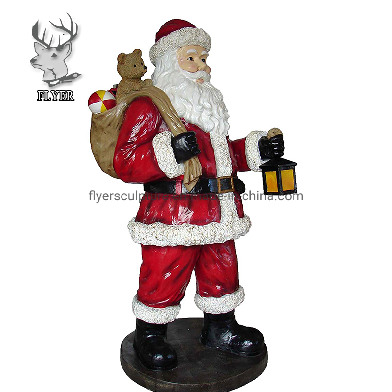 Large Santa Claus Sculpture Christmas Eve Decoration New Year Model Cartoon Character Statue Ornaments