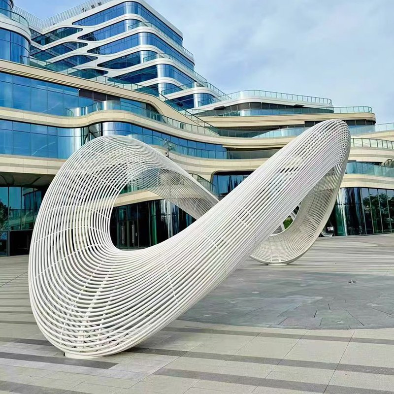Large-Scale Landmark Modern Abstract Sculpture, 316 Stainless Steel Sculpture, Handmade Sculpture Manufacturer