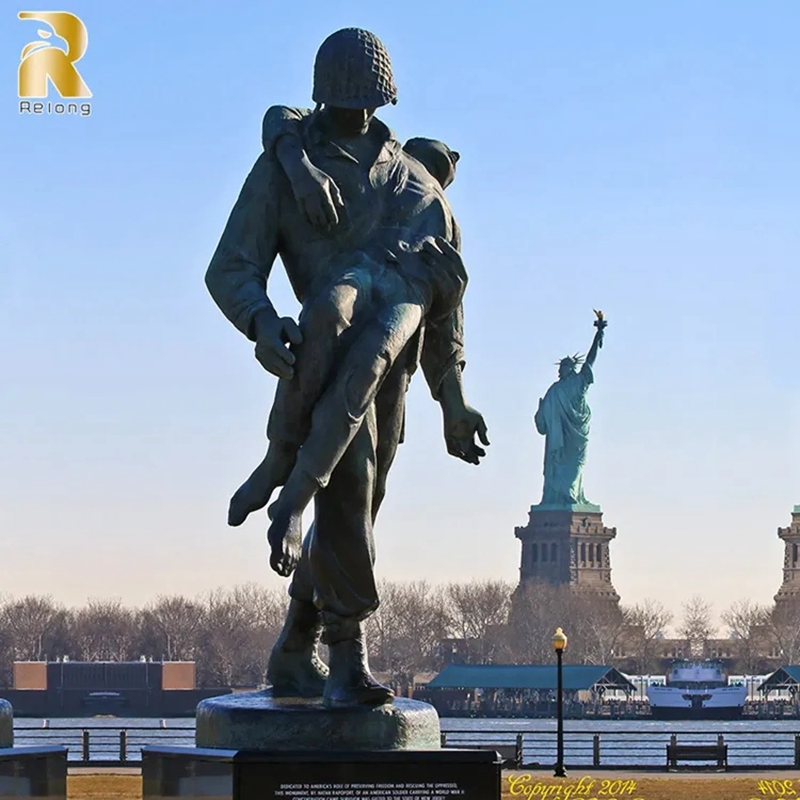 Customized Metal Bronze Life Size Memorial Statue Brass Soldier Man Sculpture Manufacturer