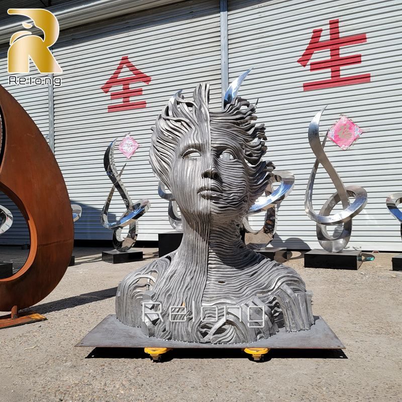 Art Ornament Life Size Abstract Metal Human Body Sculpture