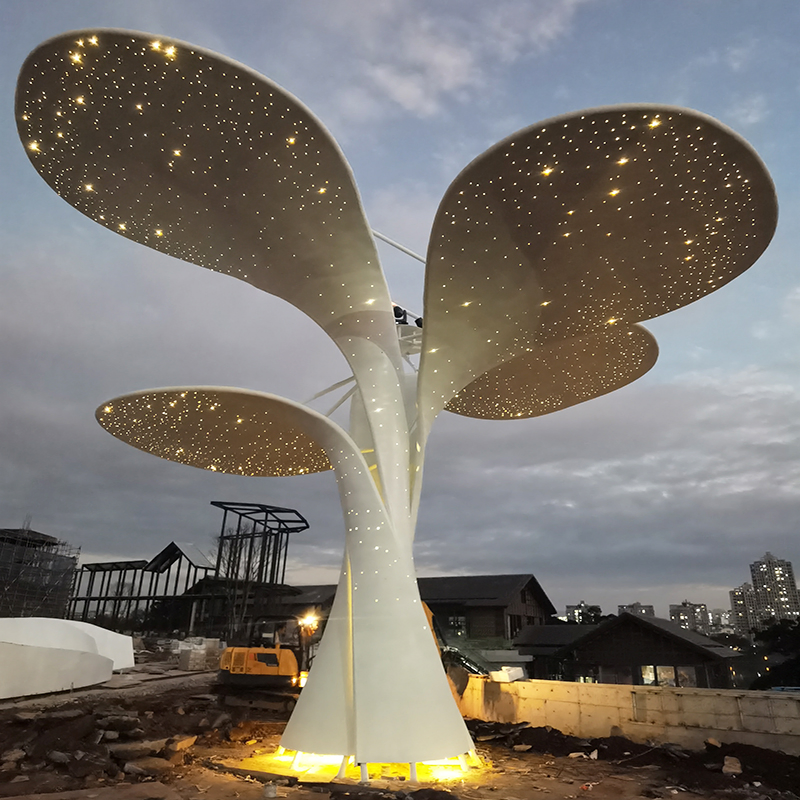 Customized Large-Scale Stainless Steel Luminous Sculptures for Shopping Malls, Squares and Urban Landmark Decorations, Factory Direct Sales.