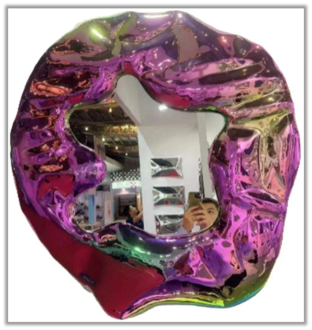 Hotel Home Indoor Stainless Steel Art Sphere Concave Mirror Wall Sculpture for Wall Decoration