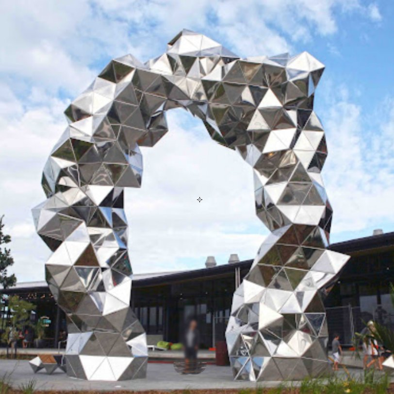 Large Modern Decoration Steel Bridge Mosaic Sculpture for Outdoor