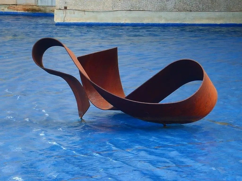 Large Rust Animal Sculpture Corten Steel Geometric Horse Statue Garden