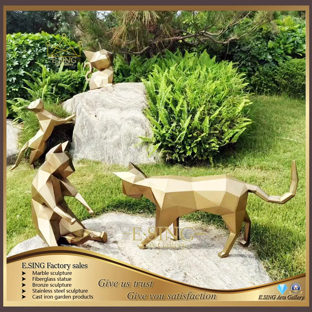 Stainless Steel Cat Sculpture 3