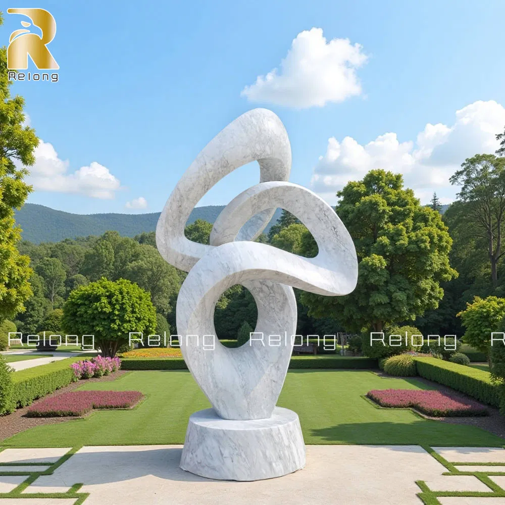 Outdoor Modern Garden Art Abstract Marble Sculpture Garden Statue for Sale