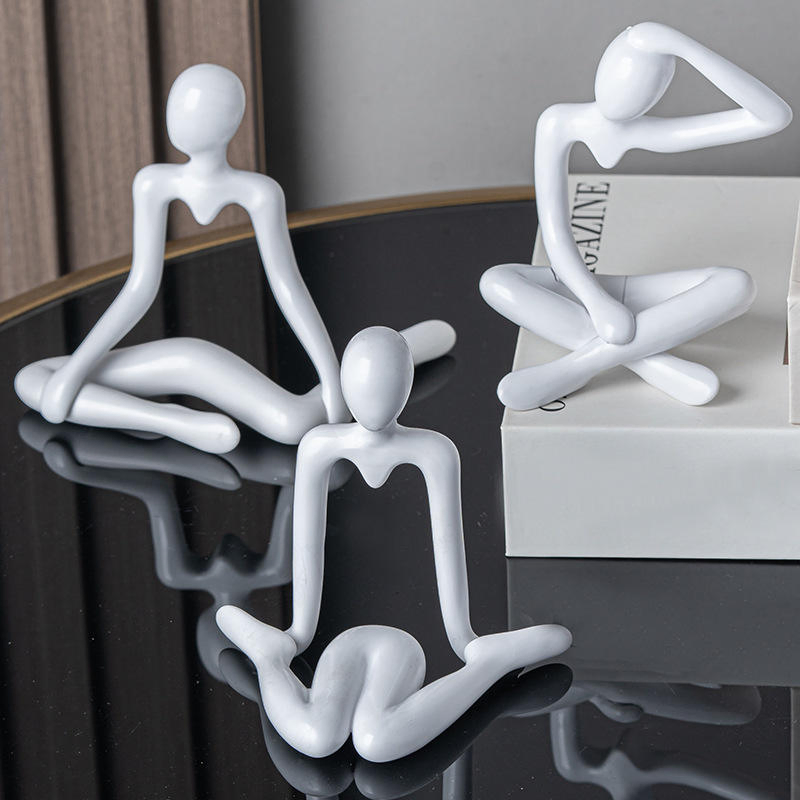 Table Living Room Decoration Set Tabletop Decor Great Thinker Art Statue Plastic Modern Abstract Sculpture Figures