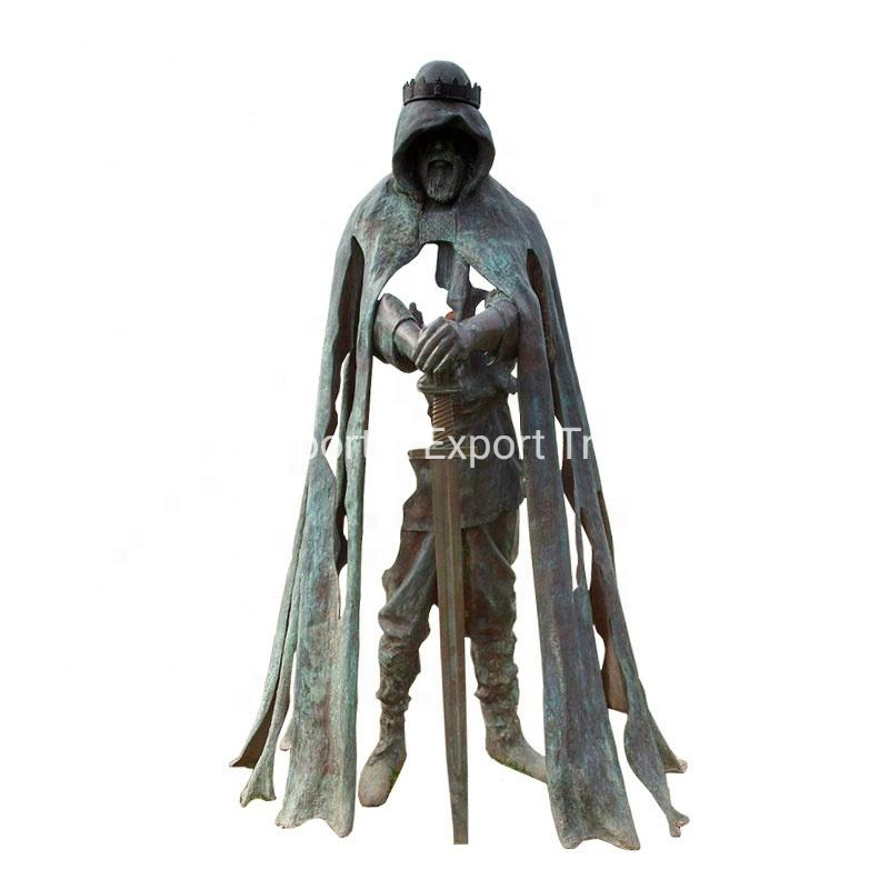 Outdoor Famous King Arthur Sculpture Life Size Bronze England King Arthur Sculpture for Sale
