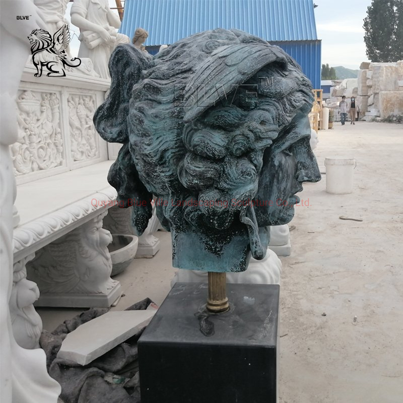 Large Indoor Home Decor Garden Art Metal Bronze Greek Head Sculpture Pan God of Ancient Greece