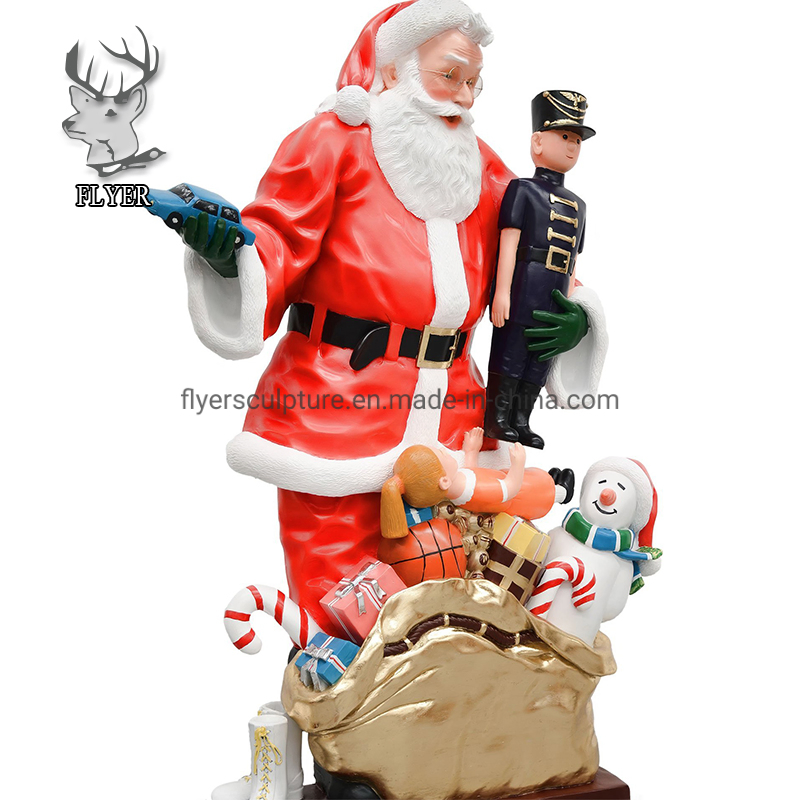 Large Santa Claus Sculpture Christmas Eve Decoration New Year Model Cartoon Character Statue Ornaments
