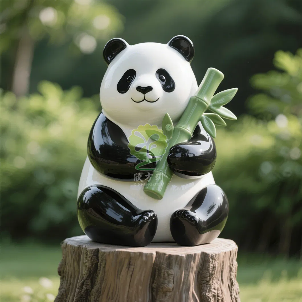 FRP Simulation Panda Sculpture Outdoor Park Garden Landscape Animal Decorative Model Ornaments