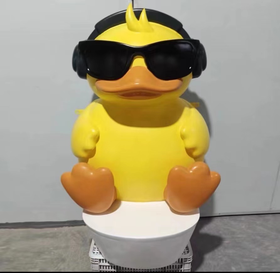3D Cartoon Street Landmark Art Statue Yellow Duck Sculpture