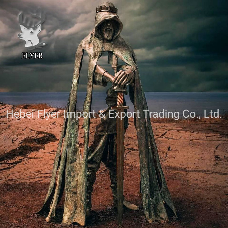 Outdoor Famous King Arthur Sculpture Life Size Bronze England King Arthur Sculpture for Sale