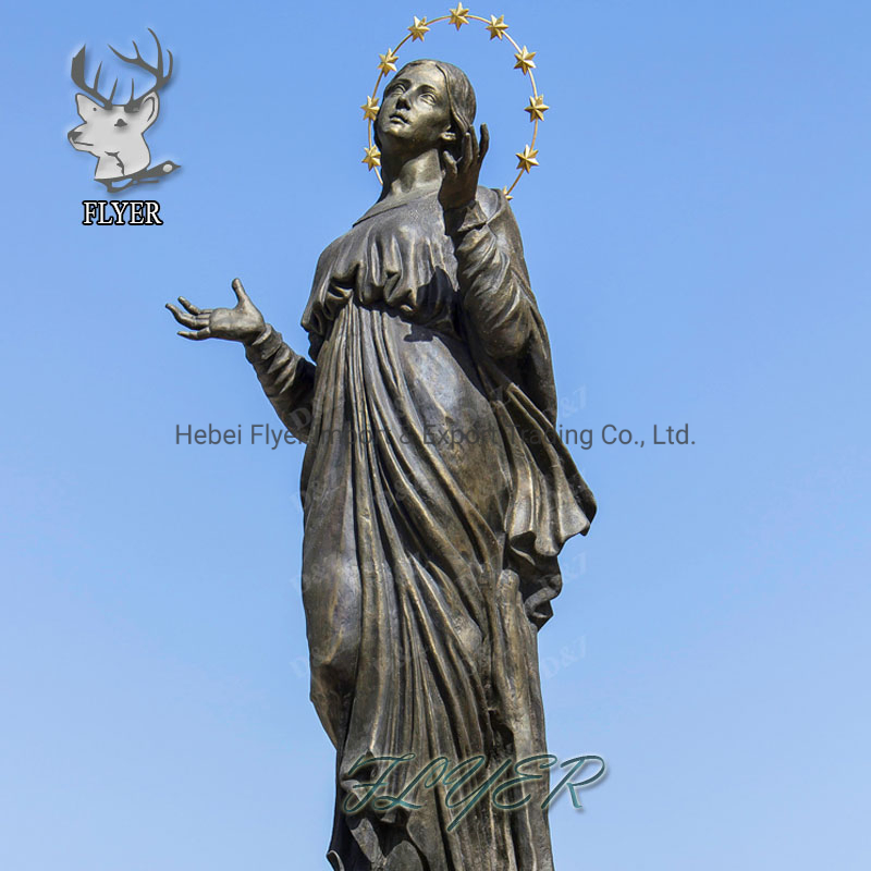 Church Figure Decoration Life Size Bronze Copper Madonna Mary Statue Sculpture for Sale