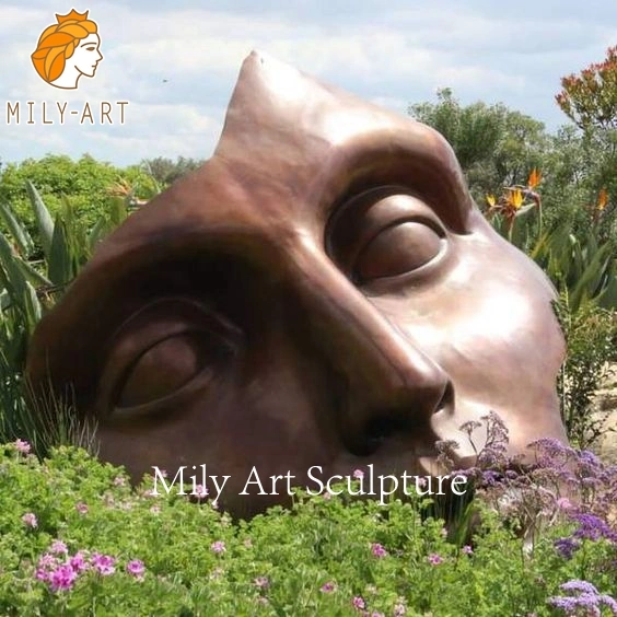 Modern Famous Outdoor Garden Art Metal Custom Sculpture Bronze Abstract Face Statue
