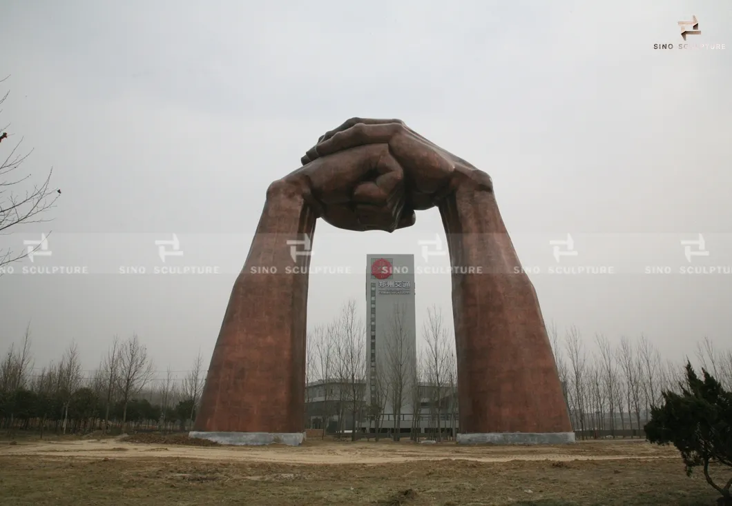 Large Bronze Hand Door Sculpture