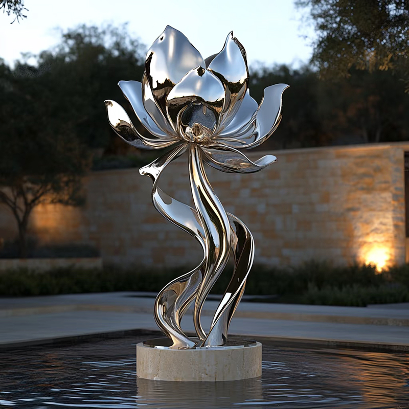 304 Stainless Steel Urban Landmark Sculpture, Large-Scale Abstract Art Sculpture for Squares