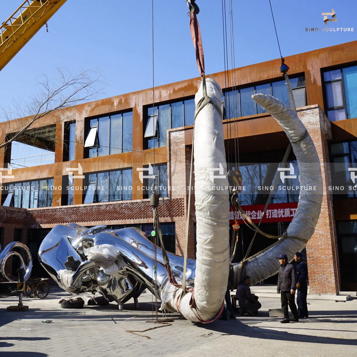 Mirror Stainless Steel Contemporary Theme Sculpture Mammoth Skull