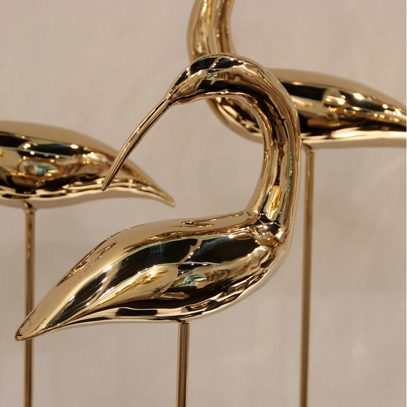 Stainless Steel Flamingo Sculpture - Modern Art Statue for Home &amp; Garden Decor, Indoor Outdoor Metal Artwork, Contemporary Gift Idea