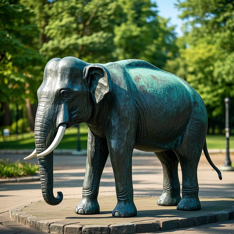 Customizable Durable Life Size Garden Elephant Bronze Sculpture