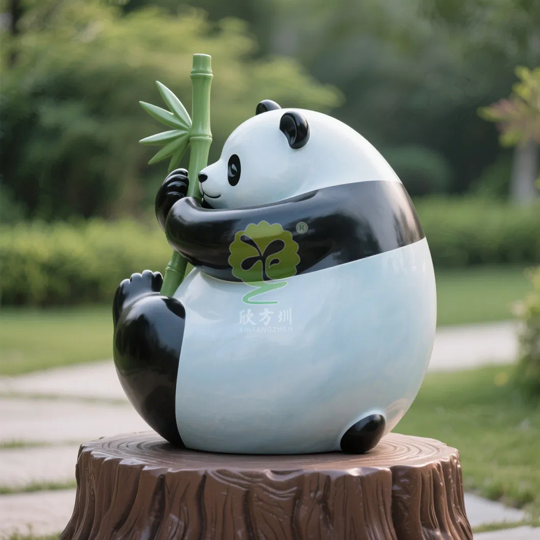 FRP Simulation Panda Sculpture Outdoor Park Garden Landscape Animal Decorative Model Ornaments