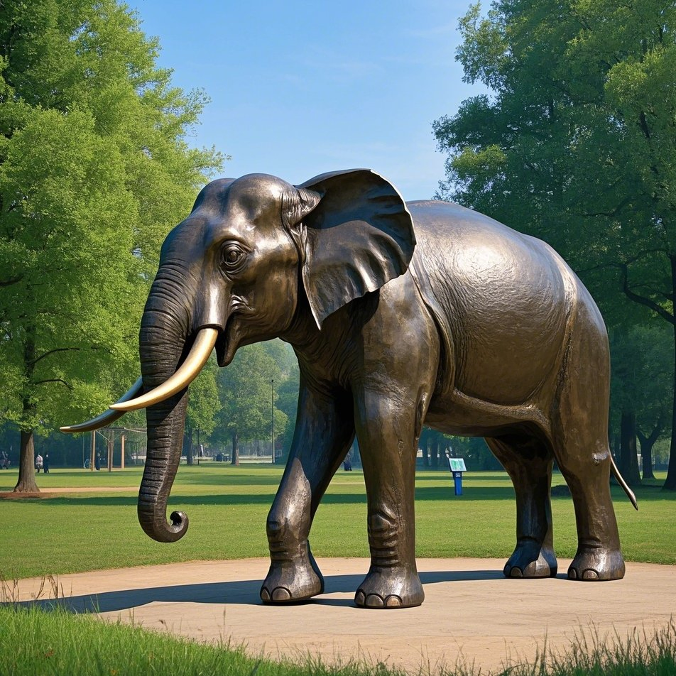 Customizable Durable Life Size Garden Elephant Bronze Sculpture