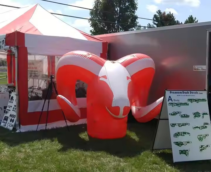 Boyi Portable Advertising Decoration Red Inflatable RAM Sheep Statue