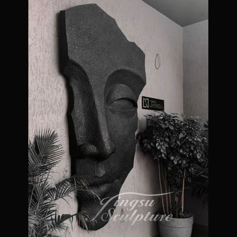 Home Interior Indoor Art Modern Wall Decor Abstract Fiberglass Large Size Metal Face Statue