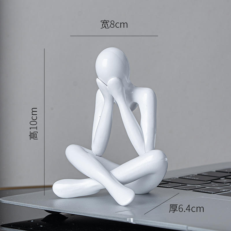 Table Living Room Decoration Set Tabletop Decor Great Thinker Art Statue Plastic Modern Abstract Sculpture Figures