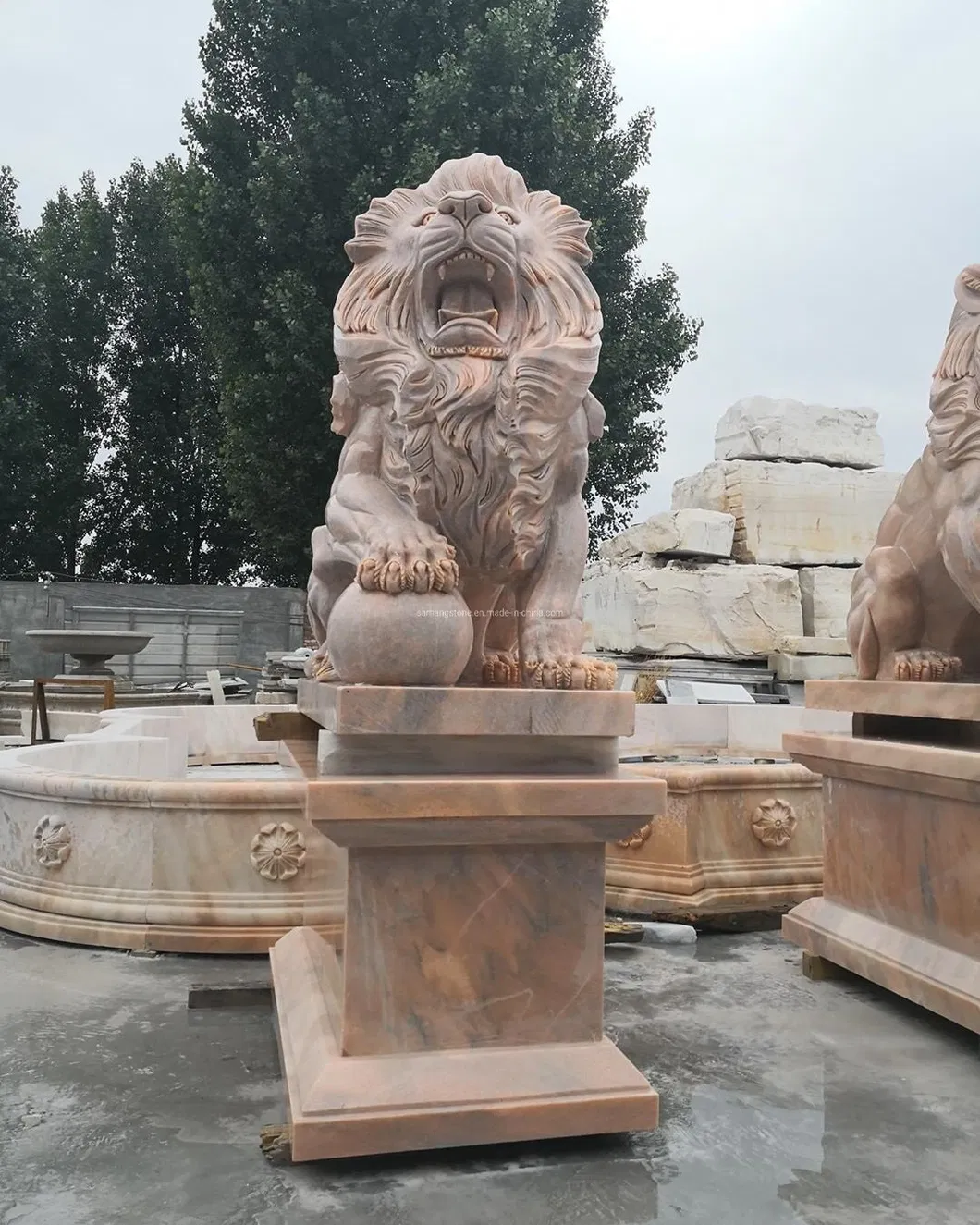 Marble Lion Sculpture Detail 3