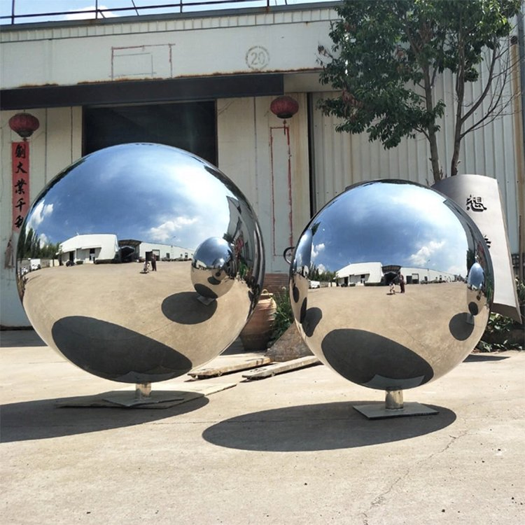 Premium 304 Stainless Steel Garden Fountain Ball - Mirror Polished Outdoor Decorative Sphere - Weatherproof &amp; Rustproof - EU Sculpture