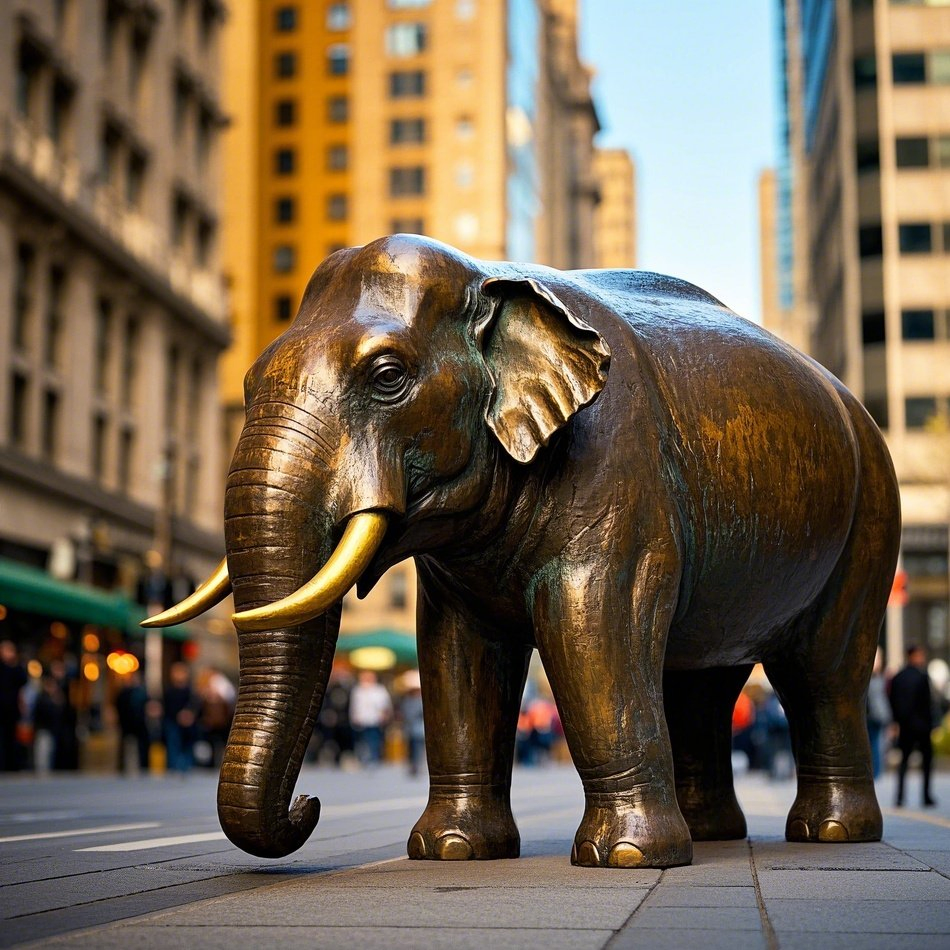 Customizable Durable Life Size Garden Elephant Bronze Sculpture