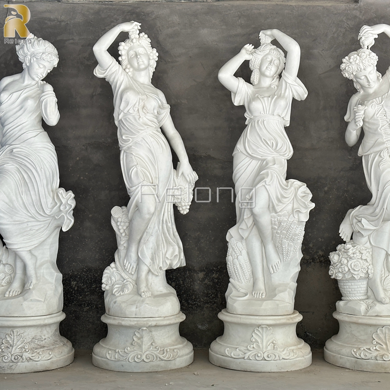 a-Grade Natural White Marble Angel Statue Outdoor Decorative Garden Sculpture