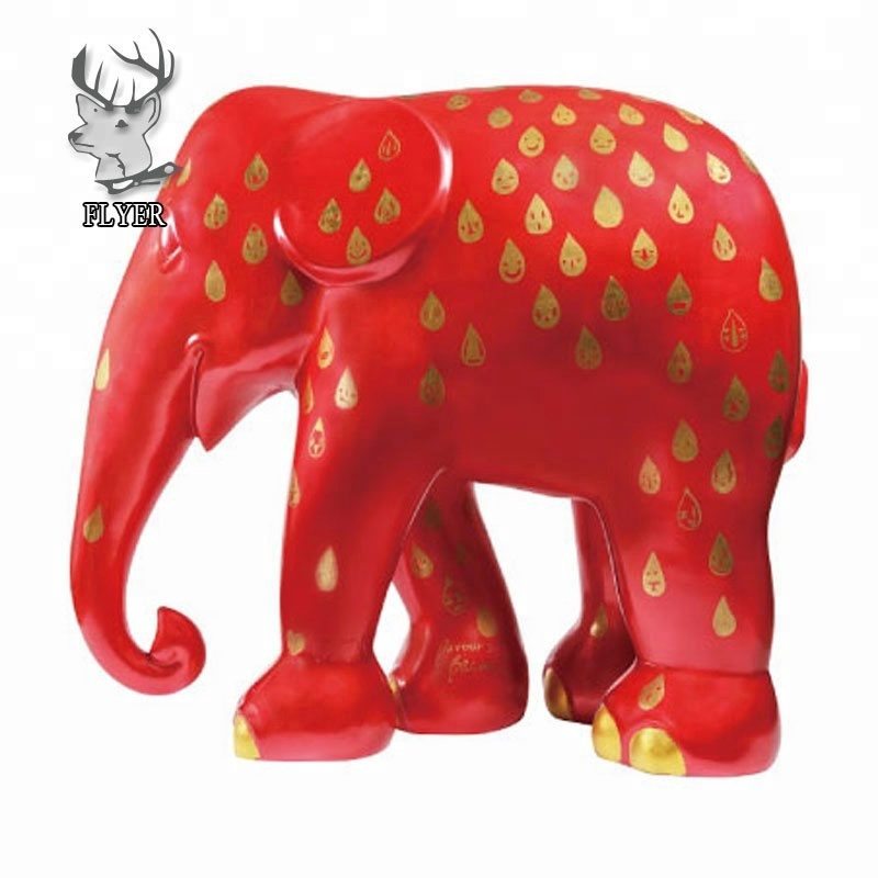 Modern Fiberglass Geometric Animal Sculpture Large Elephant Fiberglass Statue