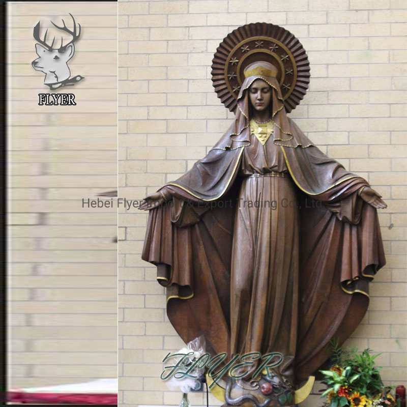 Church Figure Decoration Life Size Bronze Copper Madonna Mary Statue Sculpture for Sale