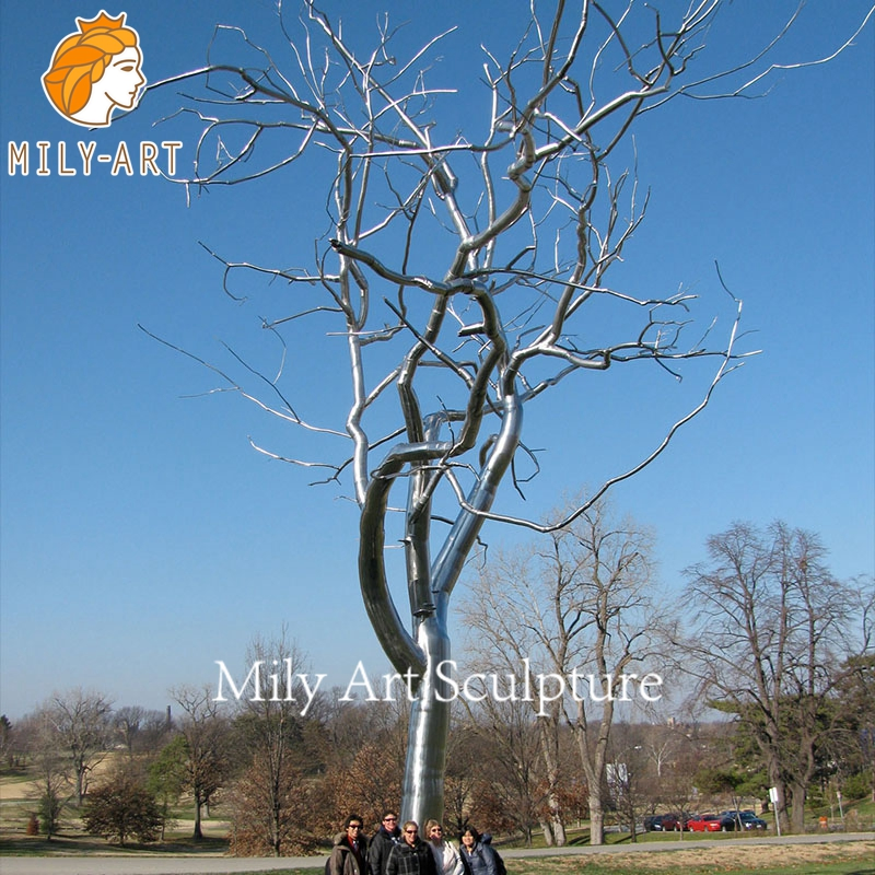 Custom Garden Modern Art Stainless Steel Abstract Tree Statue