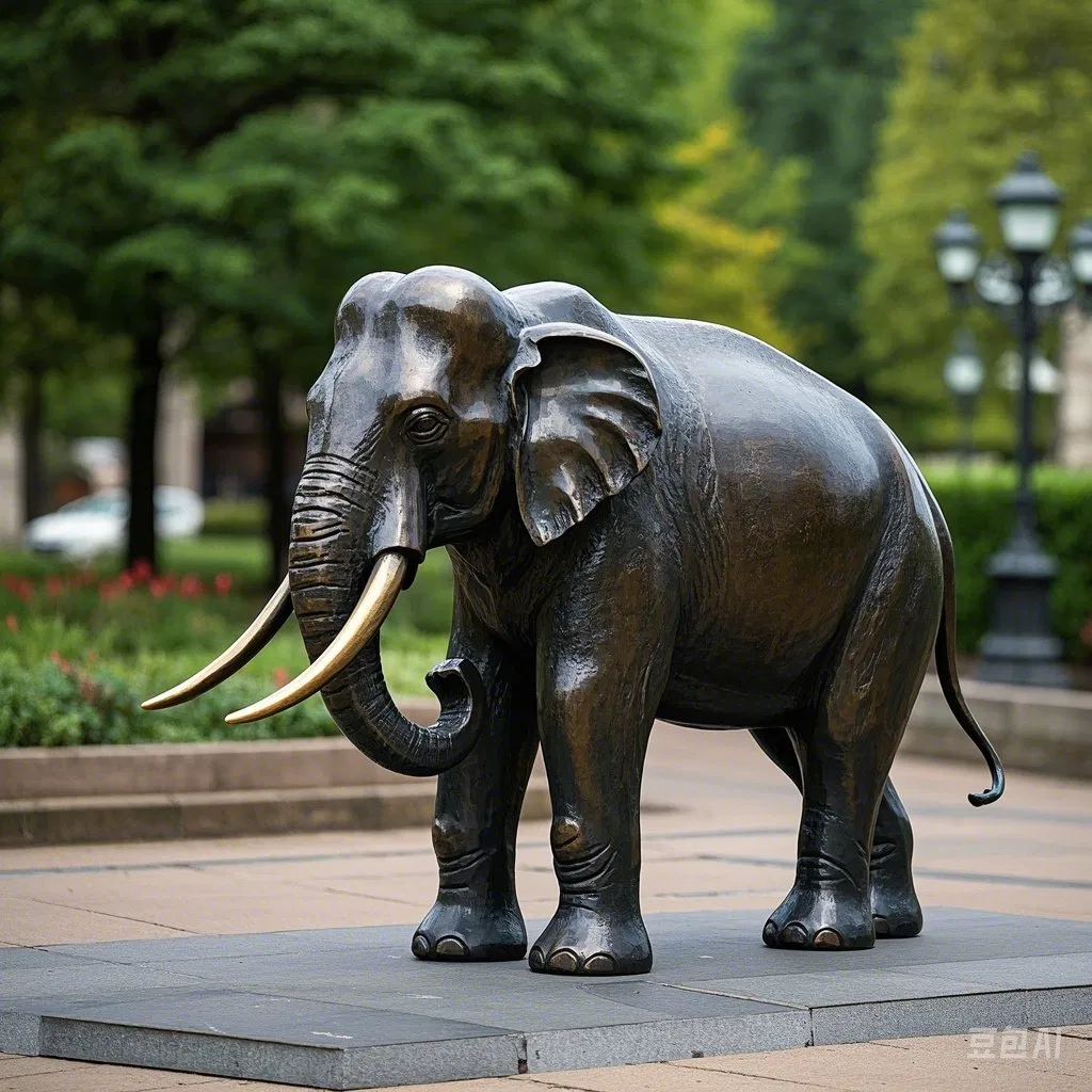Customizable Durable Life Size Garden Elephant Bronze Sculpture