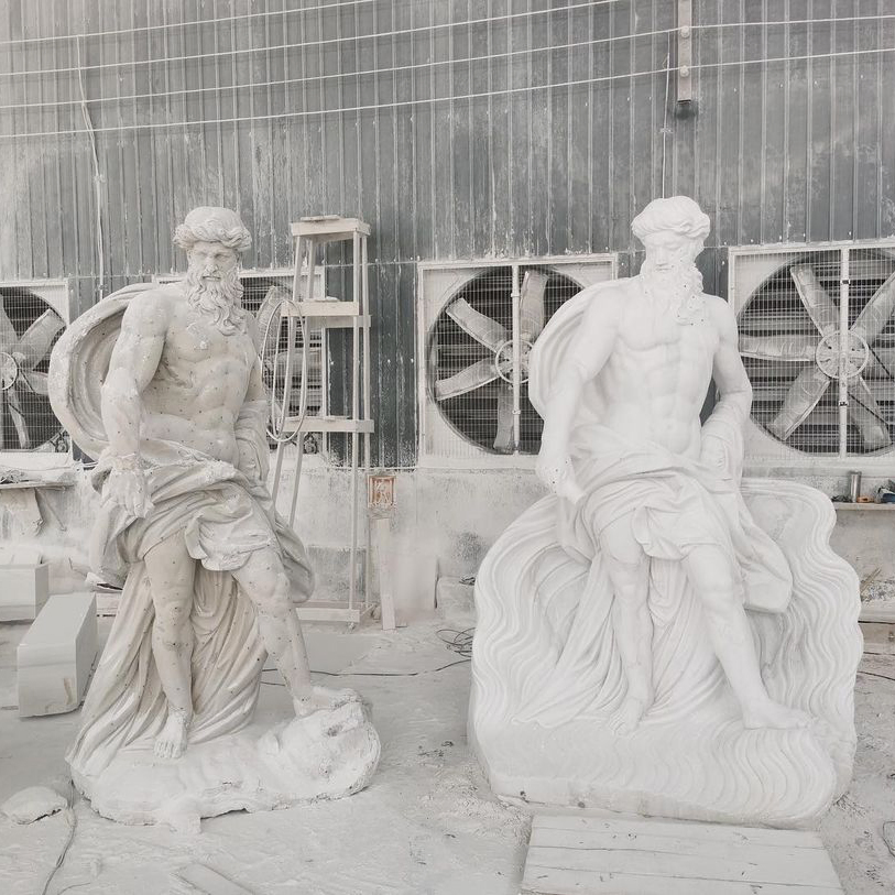 Life Size Human Art Hand Carved Natural Marble Man Male Figure Statue for Outdoor