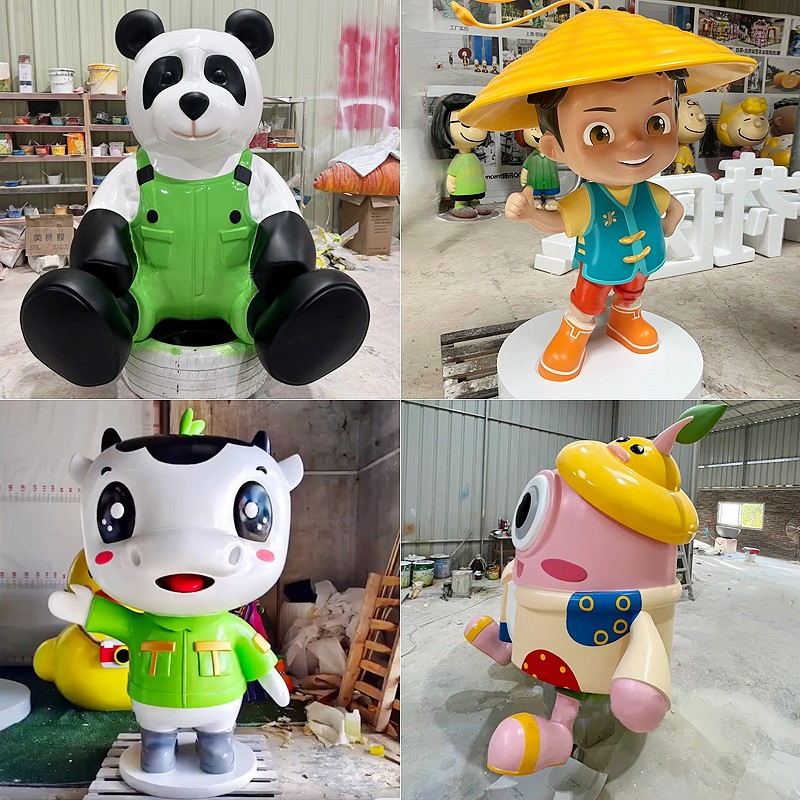 OEM Customization Character Animal Cartoon Figurine Art Crafts Fiberglass Abstract Resin Statue